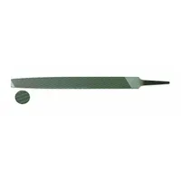 Tapered chip-breaking rectangular file with second cut coarseness. Length without tang: 12 in, width: 1 3/16 in, thickness: 15/64 in. Suitable for general-purpose filing and deburring on metals in industrial machining and fabrication applications