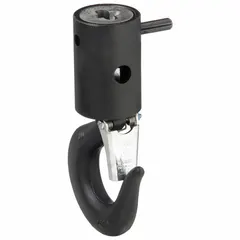 This bottom hook assembly is a replacement component for Lodestar electric chain hoists. It is compatible with hoists having a load capacity of 500 lb to 1,000 lb. The assembly attaches the load hook to the hoist's load chain for lifting operations in material handling applications.