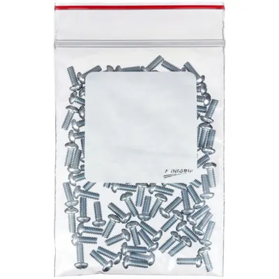 MINIGRIP RED LINE White Block Reclosable Poly Bag, 6 in x 9 in, 1,000 PK - White Block Reclosable Poly Bags