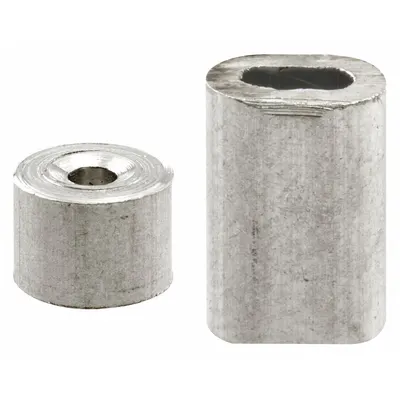 PRIME-LINE Ferrule and Stop: Aluminum, 4 9/16 in Overall Ht, 2 23/32 in Overall Wd - Cable Ferrules & Stops