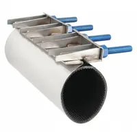 This full-gasket repair clamp is designed for sealing leaks in 4 in pipe without cutting the line. Constructed with 304 stainless steel body and bolts, and a nitrile rubber gasket, it provides corrosion resistance and a tight seal. Rated for maximum operating pressure of 150 psi and maximum vacuum pressure of 10 psi. Suitable for water, wastewater, and industrial piping systems