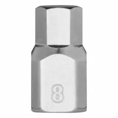 This hex bit socket features a fixed insert design with an 8 mm hex tip and 1/4 in drive size. Overall length is 51/64 in. Suitable for driving hex-head fasteners in assembly, maintenance, and repair tasks using power tools or hand drivers.