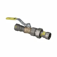 Bronze straight ball valve with locking lever handle for positive shut-off. Rated for 125 psi CWP. Suitable for on/off flow control in water, oil, and gas piping systems.