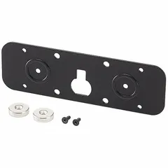 Plastic mounting bracket designed for Icom vehicle-mounted radios. Compatible with the Icom 5100 series, including model ID5100. Provides secure attachment for the controller unit in mobile installations.