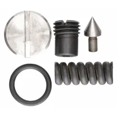 Steel safety valve kit for Dayton pallet jacks. Direct replacement component for maintaining the hydraulic safety system, preventing uncontrolled load descent. Suitable for use in warehouses and industrial facilities.
