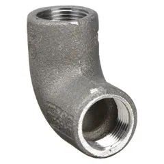 Plain finish aluminum 90° elbow with female NPT threads on both ends. Used in conduit systems to change direction while maintaining a continuous raceway. Suitable for hazardous locations where explosion-proof fittings are required.