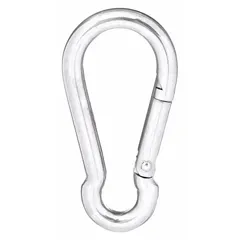 This load-rated spring snap features a solid gate design with a working load limit of 170 lb. Suitable for non-lifting applications such as securing loads or tethering equipment in industrial rigging and safety tie-offs.