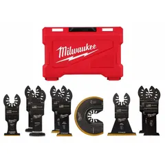This set includes 9 blades with a universal open-back OIS mount, featuring one 3-1/2" titanium bi-metal segmented blade. The round/straight blades are designed for cutting, sanding, and scraping in confined spaces, suitable for use with oscillating multi-tools that accept universal mounts.