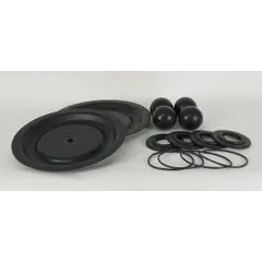 This fluid-end repair kit rebuilds the fluid end of diaphragm pumps. It includes Santoprene seals and components to restore pump performance and prevent leaks. Suitable for use in industrial cleaning, water jetting, and fluid transfer systems.