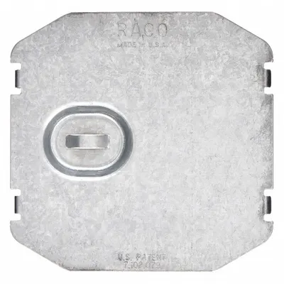 RACO Electrical Box Cover: 2 Gangs, Blank, For Rectangular Box Shape, Steel - Wiring Protector Plates