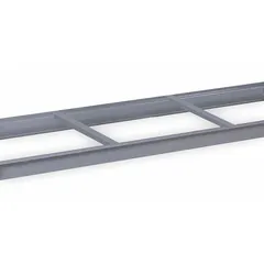 Steel open deck shelf kit with powder-coated Dove Gray finish. Includes two 14-gauge beams rated for 2,600 lb capacity. Designed for palletized or bulk storage in industrial environments.
