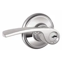 SCHLAGE F51A MNH 625 is a Manhattan-style office lever lockset with a bright chromium-plated brass finish. It features an F81 function, allowing key locking from the outside and free egress from the inside. Suitable for interior commercial doors in office, storage, or utility rooms where privacy is not required