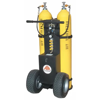 AIR SYSTEMS INTERNATIONAL Cylinder Cart for SCBA, MP-2300ECY, 62 in Height - Cylinder Carts for SCBA