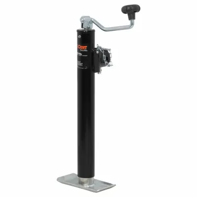 CURT 28356 Topwind Weld-On Trailer Jack with Foot Plate, 5,000 lb Capacity - Trailer Jacks without Wheels