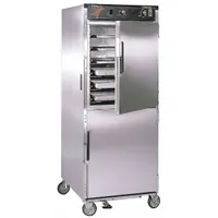 Full-size insulated hot cabinet designed to hold and transport prepared food at serving temperature. Features universal-angle shelves and built-in humidity control. Operates on 120V AC. Suitable for commercial kitchens, catering, and foodservice facilities