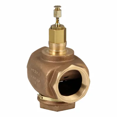 Honeywell Hydronic Globe Valve: 2-Way, 46.8 CV Flow, 2 in Female NPT, Brass Body - 2-Way NPT Connection Globe Valves