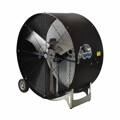 SCHAEFER Circulating Fan: 42 in Blade Dia, 115V AC, Mobile, 1 hp, Belt Drive - Standard Industrial Floor Fans