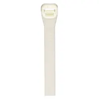 Natural nylon cable tie for indoor bundling and organizing wires and cables. Nominal length 8.5 in, width 0.22 in, maximum bundle diameter 2 in. Pack of 100. Not rated for outdoor use