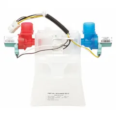OEM replacement valve for Whirlpool washing machines. Controls water flow into the washer to regulate fill cycles. Suitable for use in residential laundry appliances.