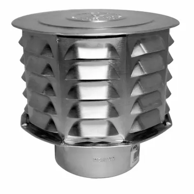 AMERI-VENT Rain Cap: Louvered Hood Venting, Vented Rain Cap, Round, 7 in Duct, 3105 - Rain Caps