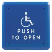 BEA Exit Push Button: 4 3/4 in Ht, 5/8 in Dp, 4 3/4 in Wd, ADA Compliant, Aluminum/Stainless Steel (MPN 10PBS1B)