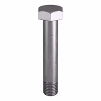 Structural bolt with heavy hex head, inch thread size 1 1/4"-7, and 7-inch length. Made to ASTM A193 material quality standards and ASME B18.2.1 dimensional standards. Supplied in a small pack without nut. Used in structural steel connections and heavy machinery assembly