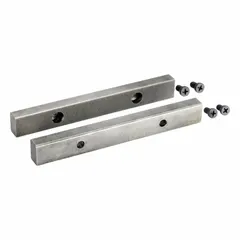 Screw-in vise jaw cap designed to replace worn or damaged gripping surfaces on compatible vises. Used in metalworking, fabrication, and industrial maintenance for secure workpiece clamping.