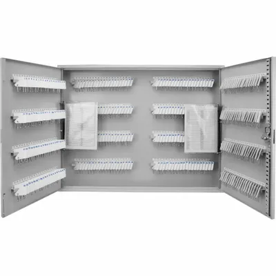 BARSKA Key Cabinet: 320 Key Capacity, Single Key Lock, Steel, Gray, 22 in Ht, 28 3/4 in Wd - Key Cabinets with Key Lock