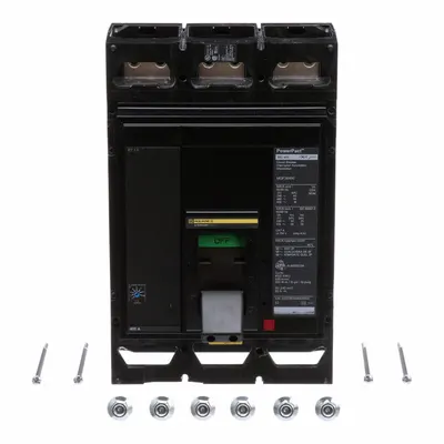SQUARE D Molded Case Circuit Breaker: 400 A Amps, 18kA at 600V AC, Adj, Box Lug - M-Frame Square D Molded Case Circuit Breakers