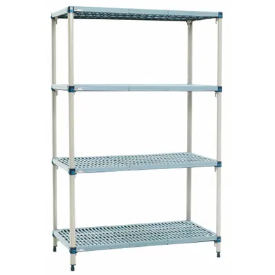 METRO Q556G3 Quick-Adjust Antimicrobial Stationary Plastic Shelving