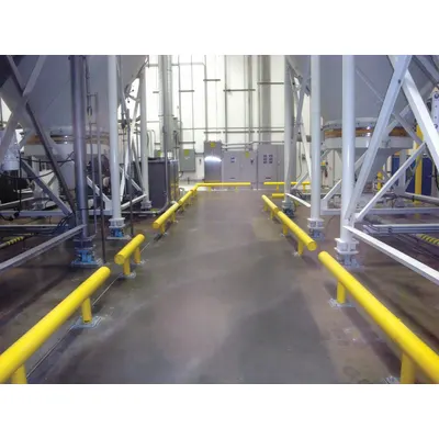 IDEAL SHIELD Guard Rail System: Mid-Rail Not Included, Straight, 14 3/4 in Top Rail Ht - Low-Profile Pipe-Style Guardrails