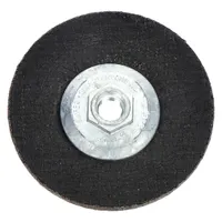 General purpose grinding wheel for carbon and stainless steel. Type 27 depressed center design with aluminum oxide abrasive and 24 grit for material removal and weld blending. Dimensions: 4-1/2" diameter, 1/4" thickness, 5/8"-11 arbor hole