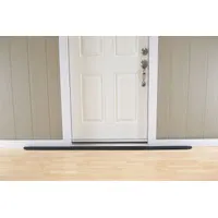 This rubber ramp provides a threshold solution for doorways, enabling wheelchair and walker access. It is used in commercial and industrial facilities to meet ADA compliance requirements for accessibility. The ramp is 74 1/4 inches long and black in color