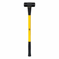 Sledge Hammer: Steel, Fiberglass Handle, 8 lb Head Wt, 1 1/2 in Dia, 32 in Overall Lg, Textured Grip (MPN 75.27-708)