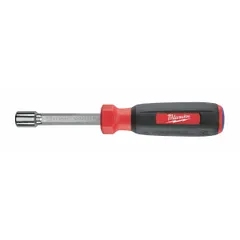 This fastener-holding nut driver features a HollowCore™ design and a magnetized tip for secure fastener retention. The hex shank and SAE sizing allow use with standard hex fasteners. Suitable for driving and removing nuts on long bolts or threaded rods in assembly and maintenance tasks.