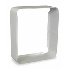Surface-mounting frame for electric wall and ceiling heaters. Designed for use with models 5ZK52, 5ZK54, and 5ZK58, and fits all kW ratings. Outside dimensions 12-1/2 in H x 10-1/2 in W. White finish. Includes installation instructions.