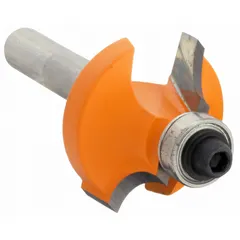 Carbide-tipped beading profile router bit with a 1-inch cutter diameter and 2 flutes. Designed for creating decorative beading profiles on wood edges and surfaces in cabinetry, furniture making, and trim work.