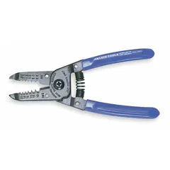 Multifunction wire stripper for crimping and cutting stranded wire from 22 AWG to 12 AWG and solid wire from 20 to 10 AWG. Features standard cushion grip handles and a 6 1/8 in overall length. Suitable for electrical installation, maintenance, and repair tasks.