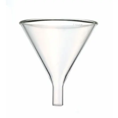 OEM Borosilicate Glass Powder Funnel, 125 mm Diameter, 15 mm Stem, 35 mm Stem Length - General Purpose Lab Funnels