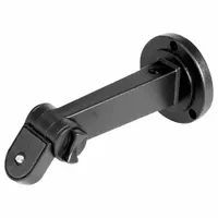The SPECO TECHNOLOGIES CST125 is a black plastic wall-mount bracket for universal digital non-network CCTV cameras. It includes mounting hardware for installation. This bracket is used to secure cameras to walls in surveillance setups