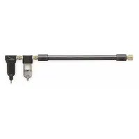 Membrane compressed air dryer with 1/4 in NPT connection, rated for 1 cfm flow at 35°F dew point. Automatic operation, maximum operating pressure 150 psi, maximum temperature 120°F. Removes moisture from compressed air systems for pneumatic tools and equipment