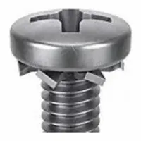 SEMS Screw: External Tooth, M6x1.00 Thread Size, 16 mm Lg, Stainless Steel, Passivated, Pan, 10 PK (MPN 1-MPE-6-16)