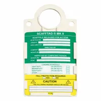 Tag: No Header, 6 in Wd, 11 1/2 in Ht, Green/White/Yellow, Rectangle, PVC, Indoor/Outdoor, English (MPN SCAF2-STHUSAA)