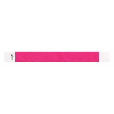 ID T2-07 Tyvek Security Wristband, Pink, 10 in x 1 in, No Legend, 500 Pack - Security Wristbands