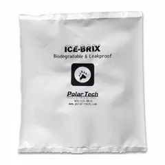 Biodegradable gel pack for cold therapy. Each pack weighs 16 oz and measures 6 1/4 in by 6 in. Supplied as an 8-pack. Conforms to body contours for targeted relief.