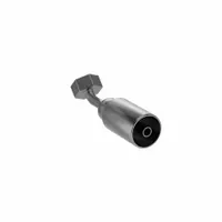 Carbon steel 45° elbow hydraulic crimp fitting with ORS (O-ring seal) female x male connection. Designed for -4 hose dash size and 9/16"-18 thread. Used in fluid power systems to connect hose to an ORS port, providing a leak-resistant joint