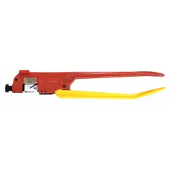This manual indent-style crimper is used for crimping tubular cable lugs and tubular connectors onto electrical cables. It operates without dies and has an overall length of 22 inches. Suitable for compression lugs and splices in electrical installation and maintenance tasks.