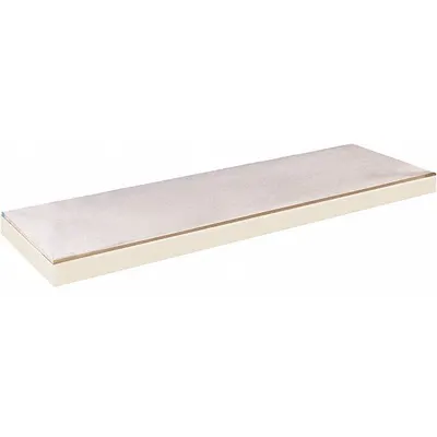 HALLOWELL Boltless Shelf: 96 in x 48 in, 650 lb Load Capacity, Particleboard, Tan - Particleboard Decking Shelf Kits for Boltless Shelving