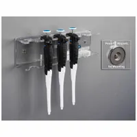 Pipettor Hanger: 12 5/8 in Overall Wd, 3 3/4 in Overall Ht, 2 1/2 in Overall Lg, PETG, Clear, Wall (MPN PIPTLT6-M)
