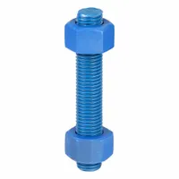 USA FASTENER Fully Threaded Stud: 1"-8 Thread Size, Steel, Grade B7, PTFE Coated, 6 in Lg, 4 PK (MPN B7-1-6)